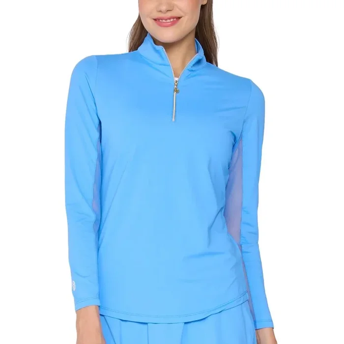G Lifestyle Q Zip Sun Protection Golf Pullover Bright Peri – SS25 Women