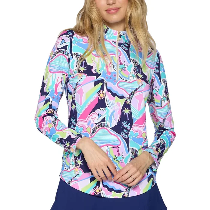 G Lifestyle Q Zip Sun Protection Golf Pullover Navy Golfer – SS25 Women