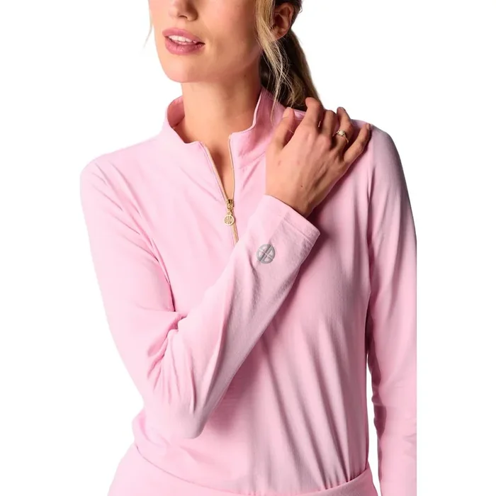 G Lifestyle Quarter Zip Sun Protection Golf Pullover Light Pink – SS25 Women