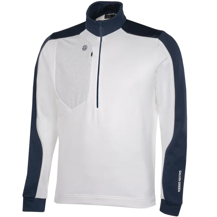 Galvin Green Dave 1/4 Zip Pullover – White/Navy