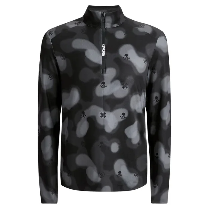Gfore Brushed Back Tech Quarter Zip Golf Pullover Onyx Blur Camo – FA24 Men