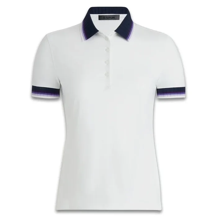 Gfore Contrast Silky Tech Nylon Golf Polo Snow – SP24 Women
