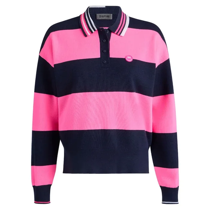Gfore Happy G’s Merino Wool Rugby Golf Sweater Knockout Pink – SP25 Women