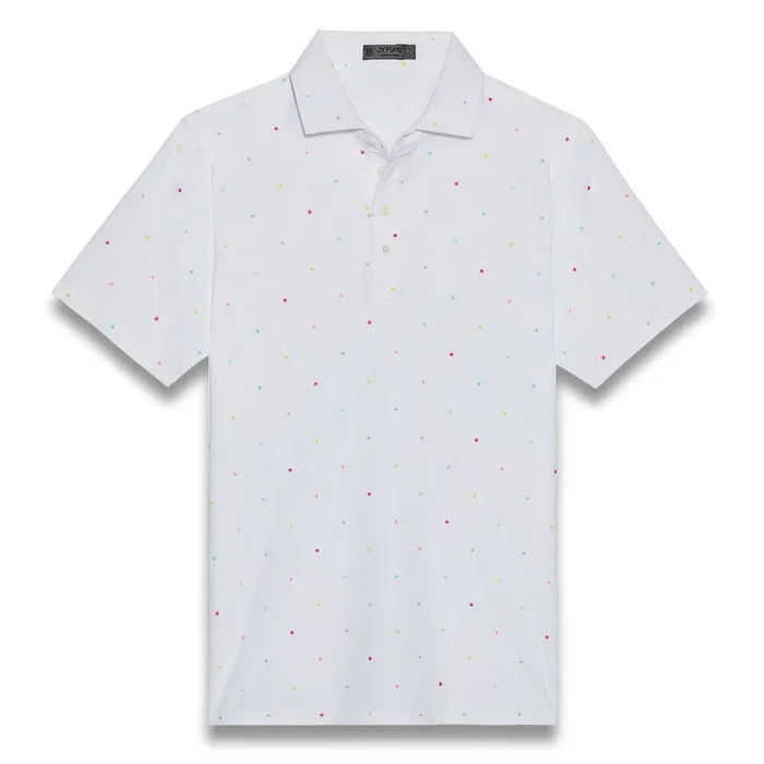 Gfore Mini Stars Tech Pique Slim Fit Golf Polo Snow – 23 Men