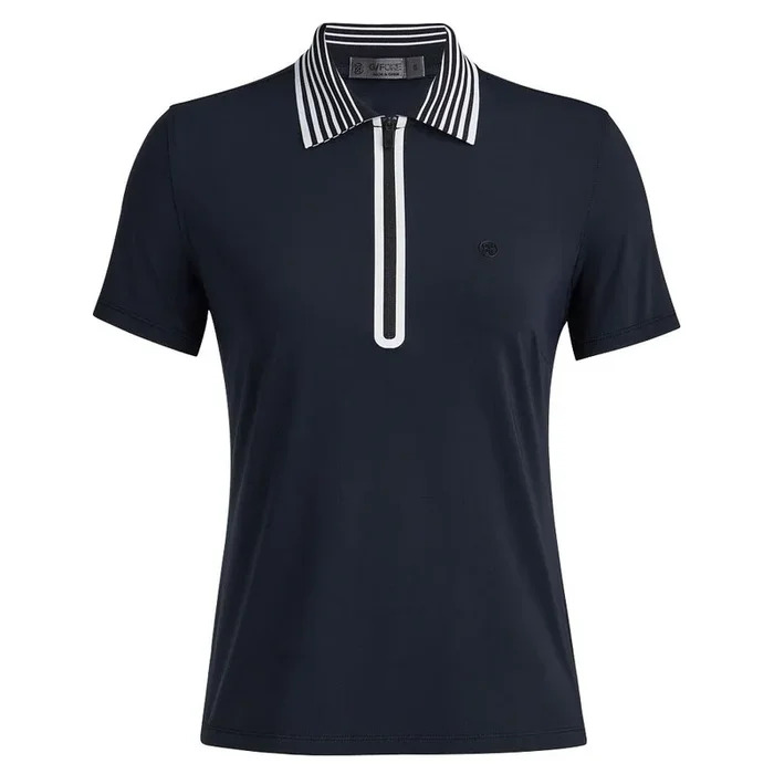 Gfore Rib Collar Silky Tech Nylon Quarter Zip Golf Pullover Onyx – 23 Women