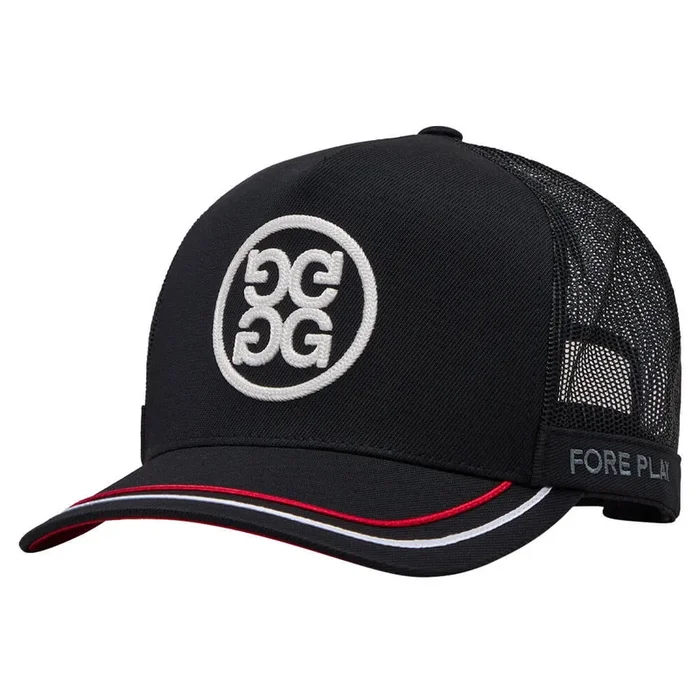 Gfore Soutache Knit Interlock Tall Trucker Golf Cap Onyx – FA25 Men