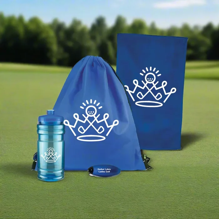 Golf Drawstring Backpack Sport Set