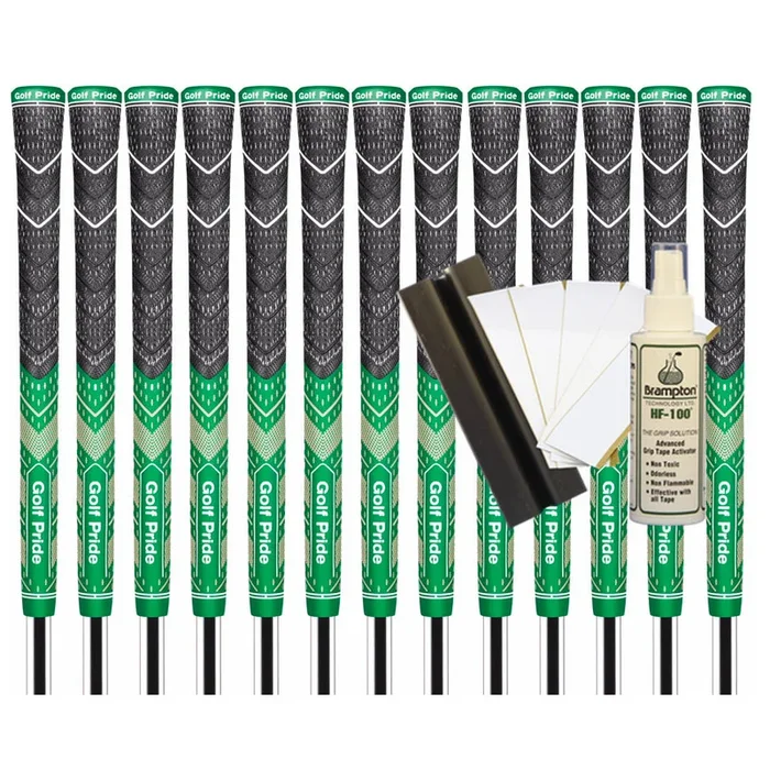 Golf Pride MCC Plus4 Teams Midsize Grip (Green/Gold) – 13pcs + Golf Grip Kit