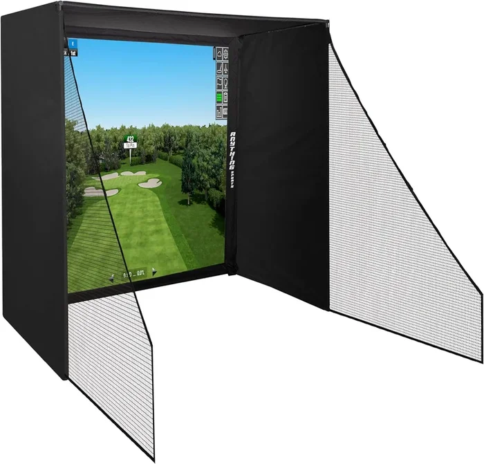 Golf Simulator Cage with Impact Netting and All Poles