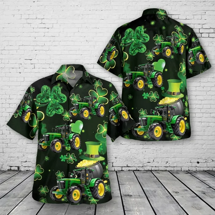 Green Tractor, Patrick’s Day Hawaiian Shirt – Fanshubus.com