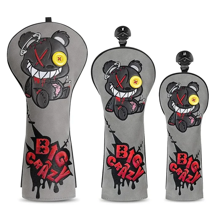 Grey Bear Head Cover Set