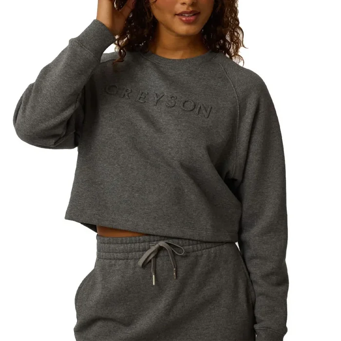 Greyson Aspen Cropped Crewneck Golf Sweater Smoke Heather – FA24 Women
