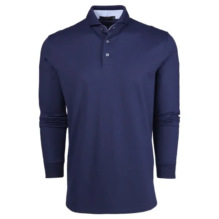 Greyson Cherokee Longsleeve Golf Polo Maltese Blue – FA25 Men