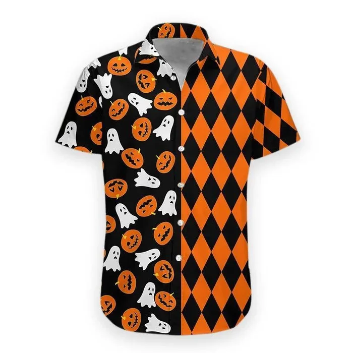Halloween Boo Pumpkin Hawaiian Shirt – Hawaiian Shirt For Women Men – For Men and Women – Fanshubus – Fanshubus.com