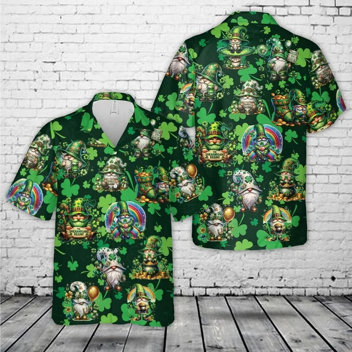 Happy St Patrick’s Day Gnomes Hawaiian Shirt – Fanshubus.com