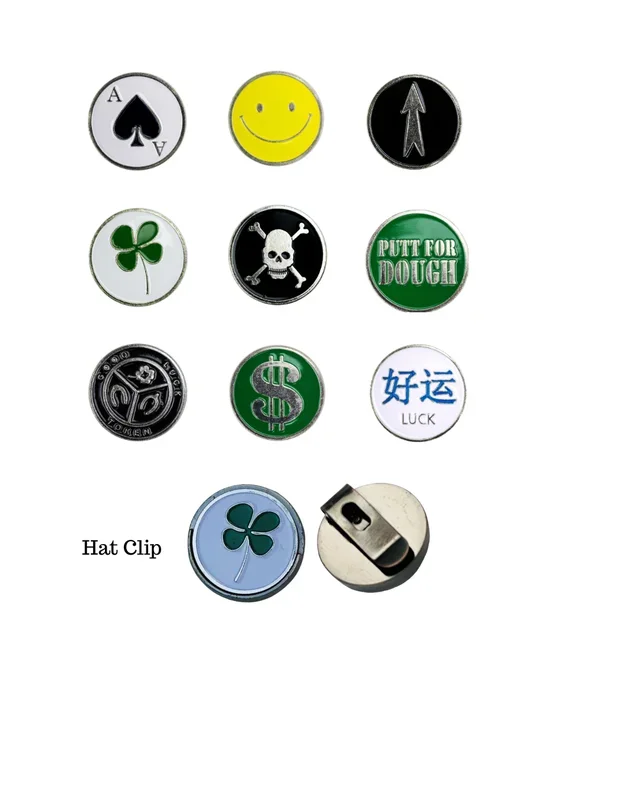 Hat Clip w/ Removable Ball Marker – Choose a Style (includes 1 clip & 2 markers)