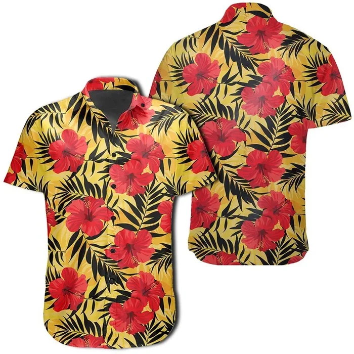 Hawaiian Shirt – Tropical Flowers And Palm Leaves Shirt- For men and women – Fanshubus – Fanshubus.com