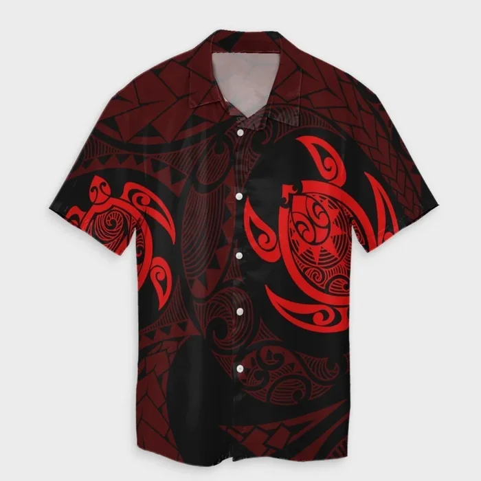 Hawaiian Two Turtle Hawaiian Shirt Red- For men and women – Fanshubus – Fanshubus.com