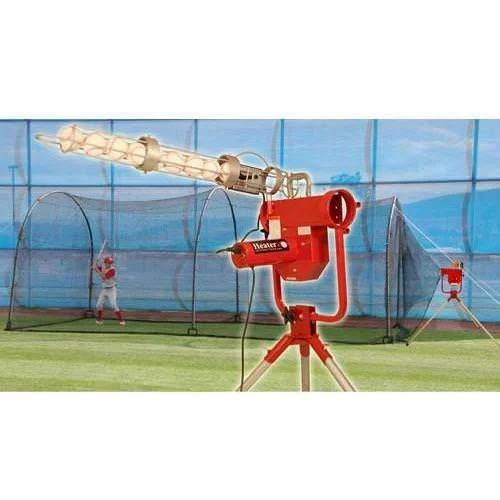 Heater Pro Pitching Machine & Xtender 24′ Batting Cage Package