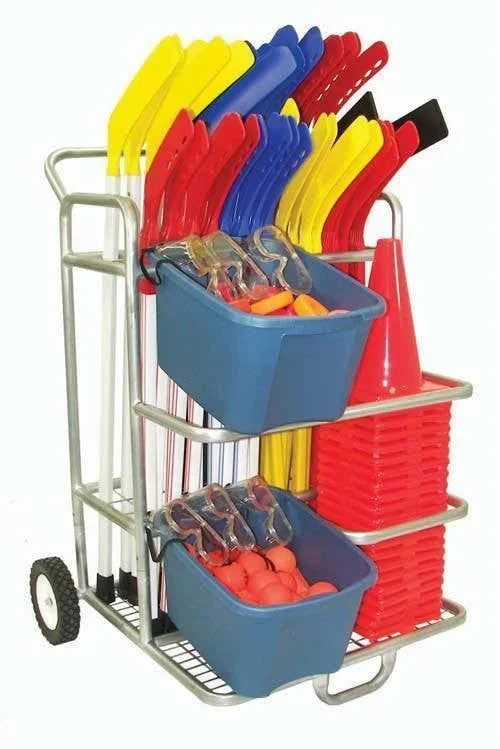 Hockey Equipment Cart | Galvanized Steel Construction | 72 Stick Capacity