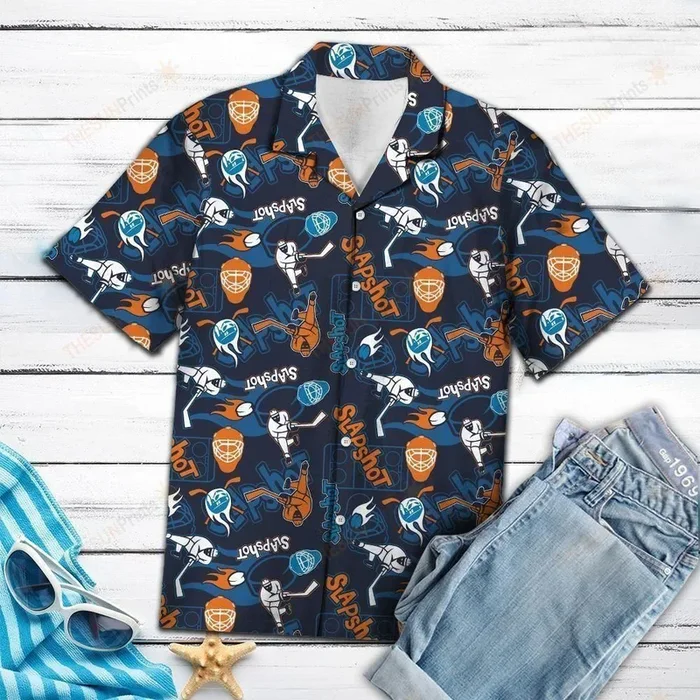 Hockey Slapshot Colorful Amazing Design Hawaiian Shirt For Men Women- For men and women – Fanshubus – Fanshubus.com