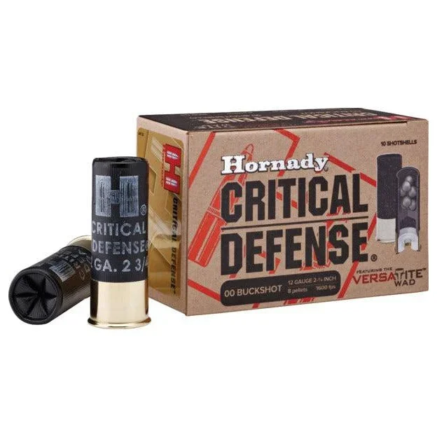 Hornady 86240 Critical Defense 12 Gauge 2.75″ Lead 8 Pellets 00 Buck 10 Box