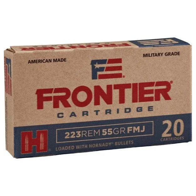Hornady Frontier 223 55g FMJ Lake City Loaded With Hornady Bullets 20rd