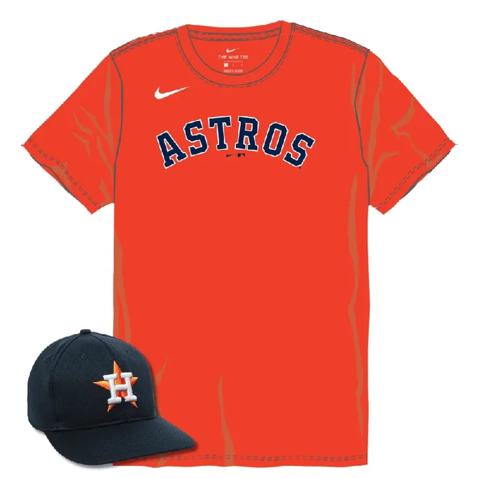 Houston Astros Youth Nike Jersey & Outdoor Cap MLB-350 Hat Bundle
