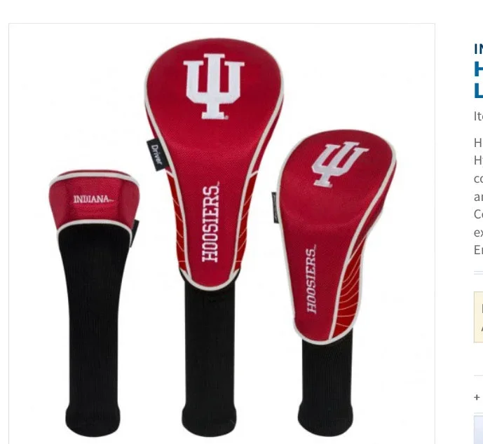 Indiana University 3 Set Golf Headcover