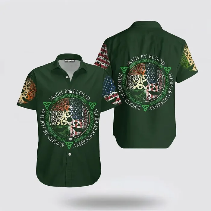 Irish By Blood Irish St Patricks Day Shirts, Shamrock Hawaiian Shirt – Fanshubus.com