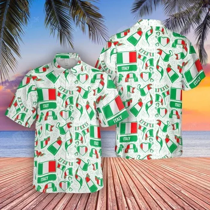 Italy Flag Hawaiian Shirt- For men and women – Fanshubus – Fanshubus.com