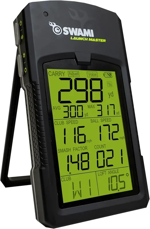 IZZO Golf Swami Launch Master Launch Monitor – Golf Training Ball Striking Analysis Tracking Club Head Speed, Ball Speed, Smash Factor and Carry Distance