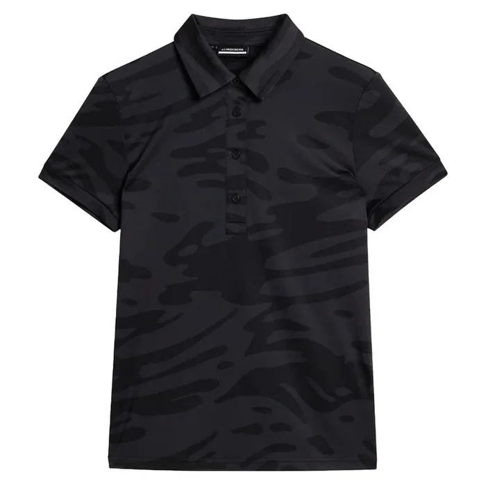 J.Lindeberg Alaya Jacquard Golf Polo Neptune Jacquard Black – SS24 Women