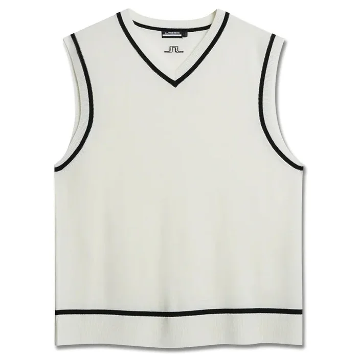 J.Lindeberg Fraser Knitte Golf Vest White – WI23 Men