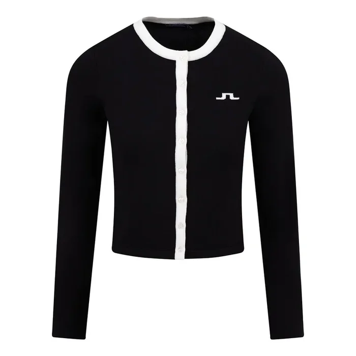 J.Lindeberg Freda Knitted Cardigan Golf Sweater Black – 23 Women