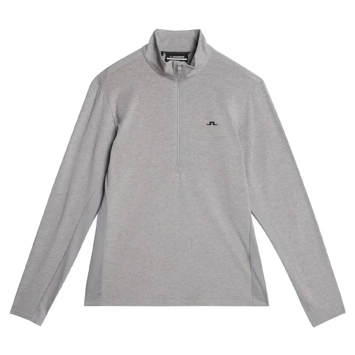 J.Lindeberg Luke Half Zip Mid Layer Golf Pullover Gray Melange – FW23 Men