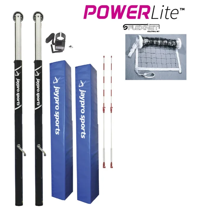 Jaypro 3 1/2″ Powerlite International Volleyball System & Uprights