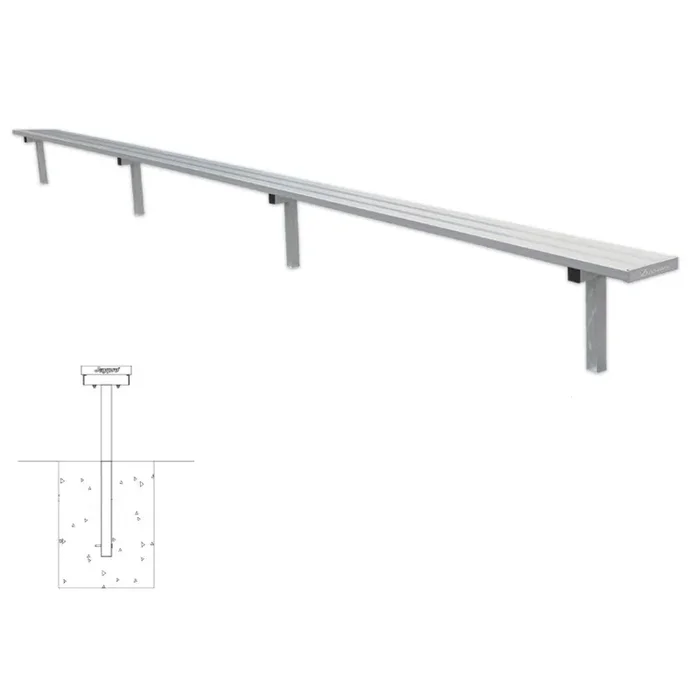 Jaypro In-Ground Galvanized Players Bench Without Back