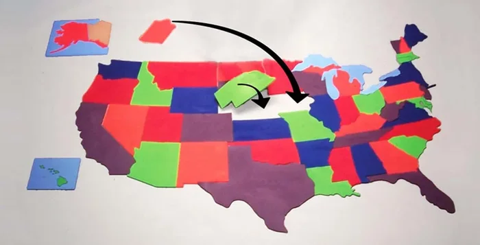 Jumbo U.S. Map Floor Puzzle Set