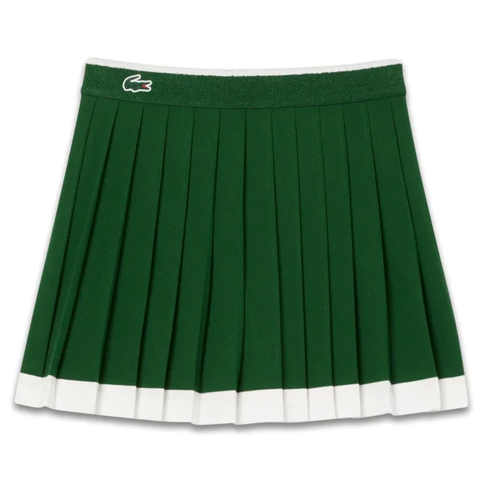 Lacoste Ultra Dry Tennis Heritage Stretch Golf Skirt Green/White – FW25 Women