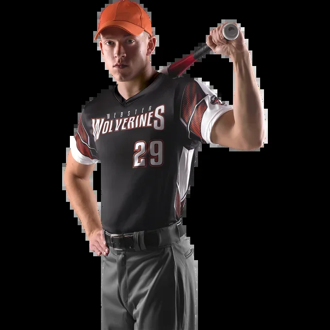 League Outfitters Custom Elite Sublimated- Sublimated V-Neck Short Sleeve