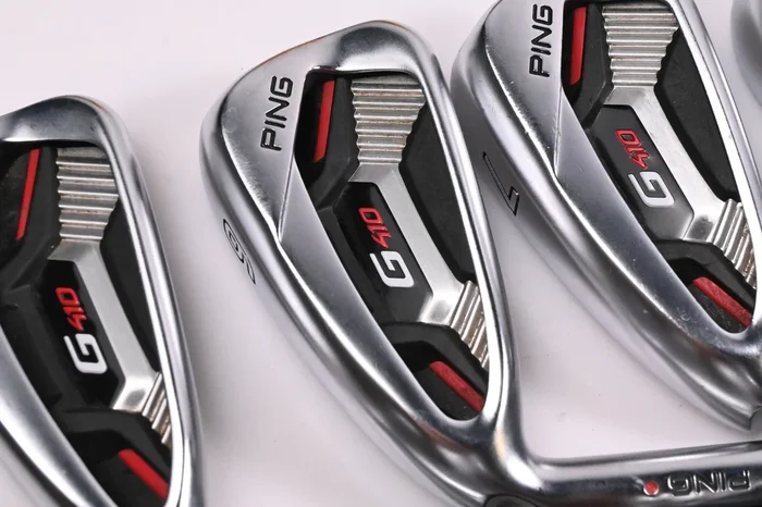 Left Hand Ping G410 Irons / 5-PW+GW+SW / Red Dot / Senior Flex Ping Alta CB Red