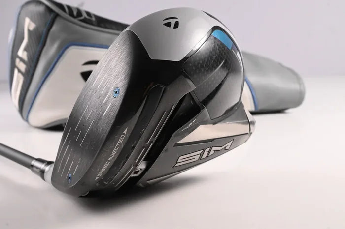 Left Hand Taylormade SIM Driver / 10.5 Degree / Stiff Flex HZRDUS Smoke Yellow