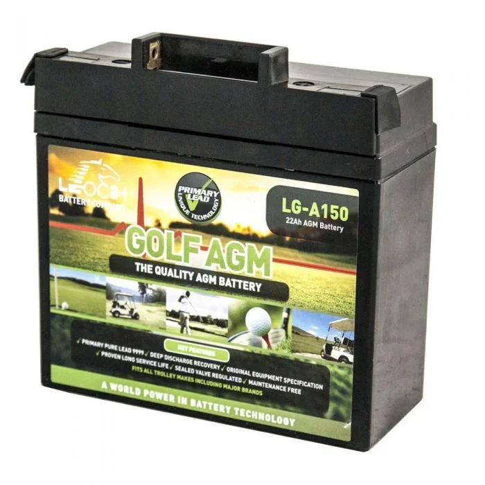 Leoch LG-A150 12v 22Ah AGM 18 Hole Golf Battery & Charger – PowaKaddy Compatible