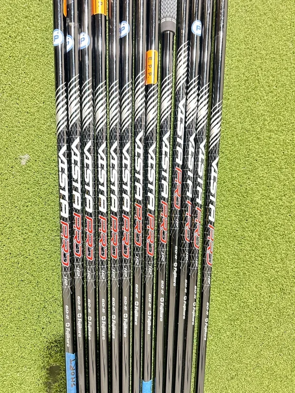 Lot of 13 Premium Golf Shafts – Various Lengths, Flexes, and Brands