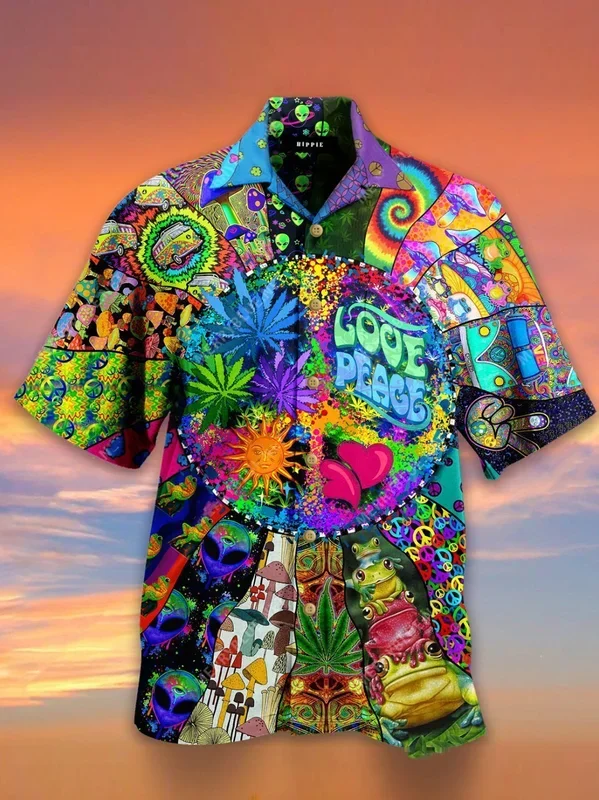 Love Peace Vintage Hawaiian Shirt For Men Women- For men and women – Fanshubus – Fanshubus.com