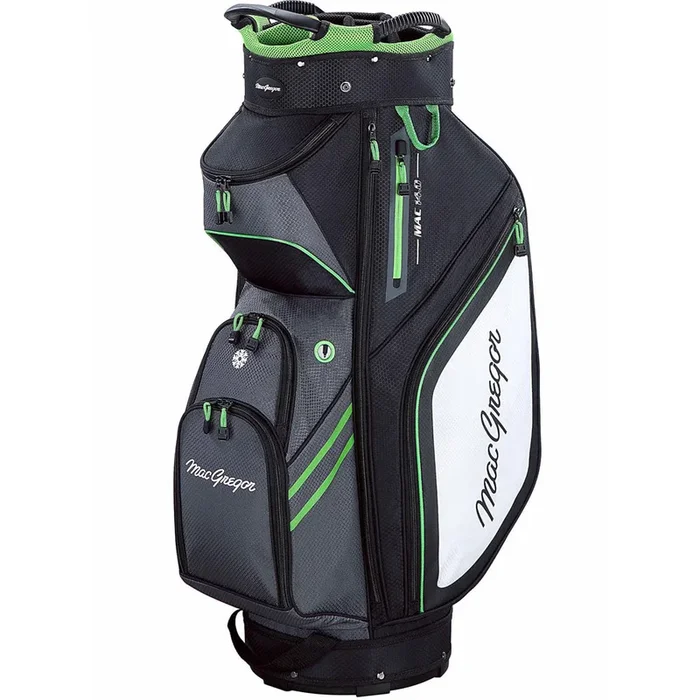 MacGregor Principal 10″ Cart Bag – Black/Grey/Green
