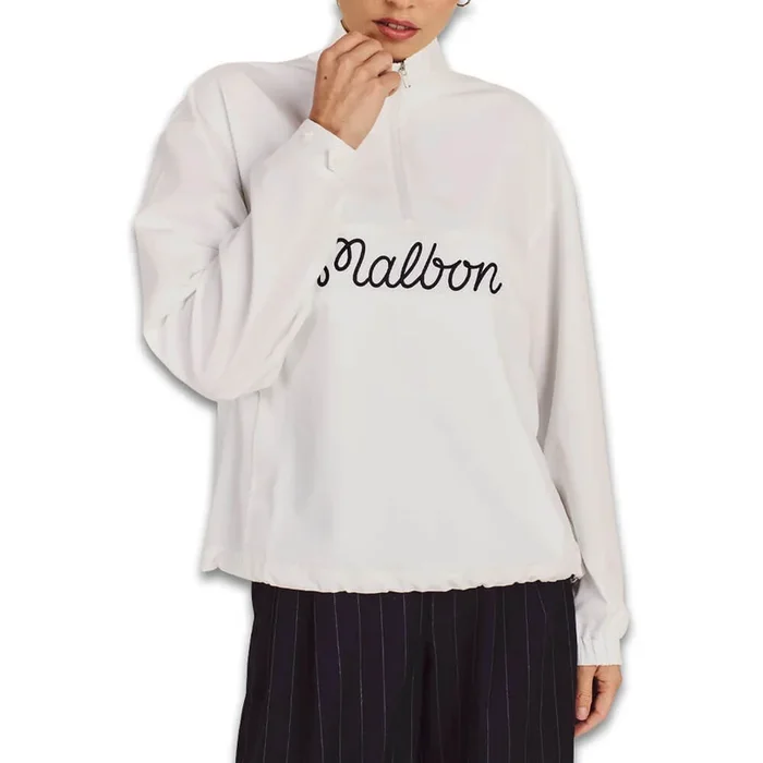Malbon Crosscourt Windbreaker Golf Pullover White – 25 Women