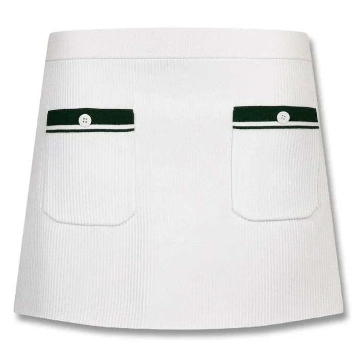 Malbon Luna Rib Knit Golf Skirt Ivory – SS25 Women