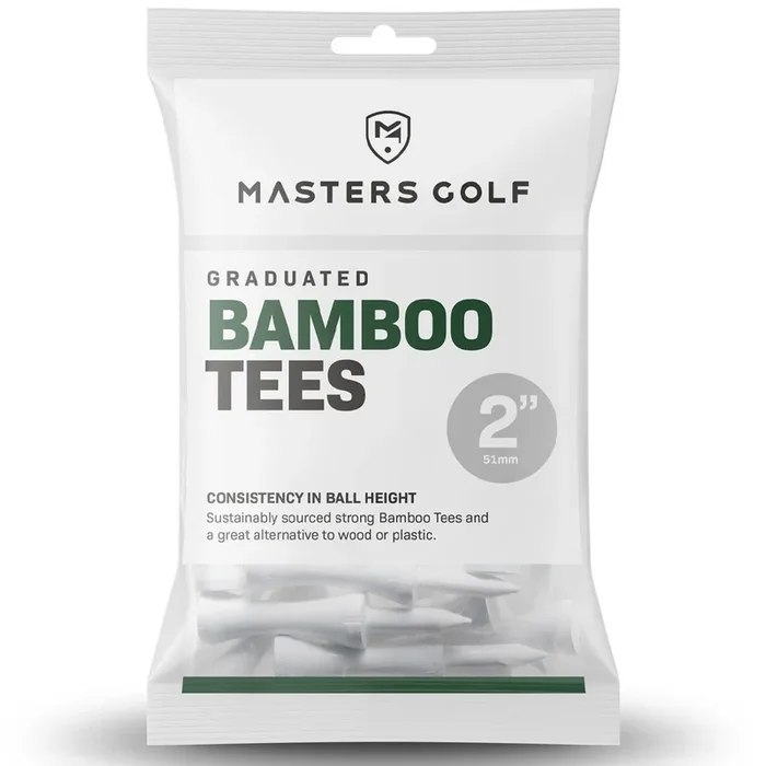 Masters Bamboo Graduated 2 Inch White Tees – Pack of 20